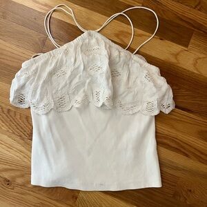 Anthropologie Halter top, white, size small